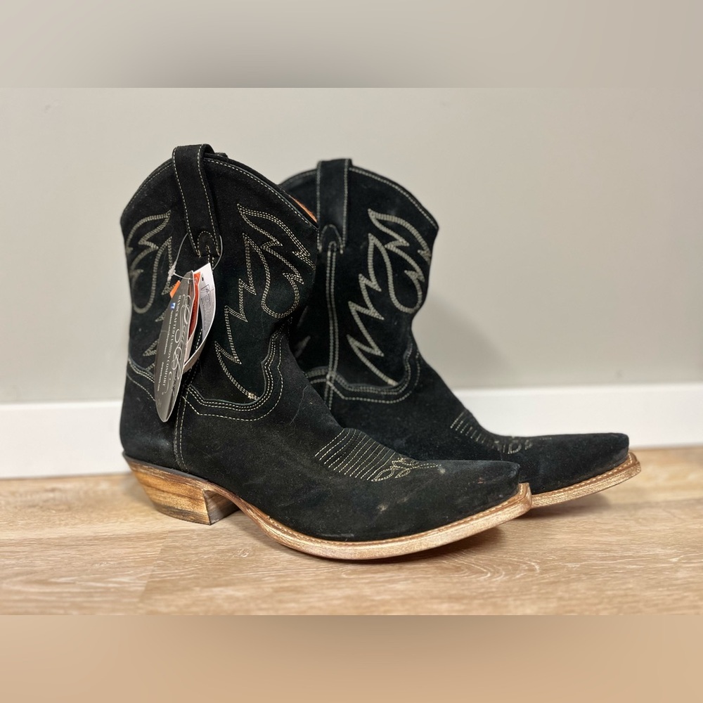 Dan Post Black Cowboy Western Boots with Smooth Leather